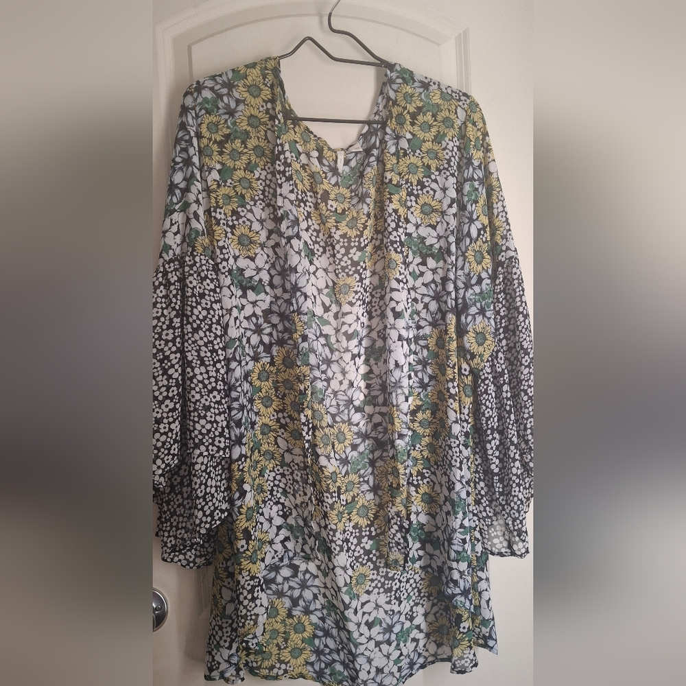 Est 1946 New Look Floral Kimono Coverup Trabel Lightweight Goth Vacation Sku Ae‎